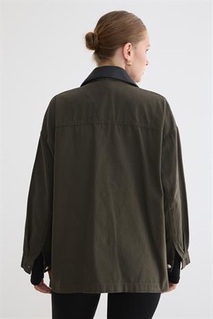 Düğmeleri Gold Detaylı Mont HAKİ