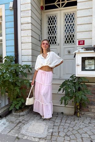 Düğmeli Önden Bağlamalı Gömlek EKRU