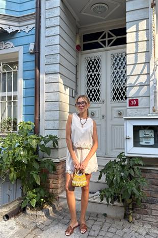 Etek Nakış Detaylı Bluz TAŞ