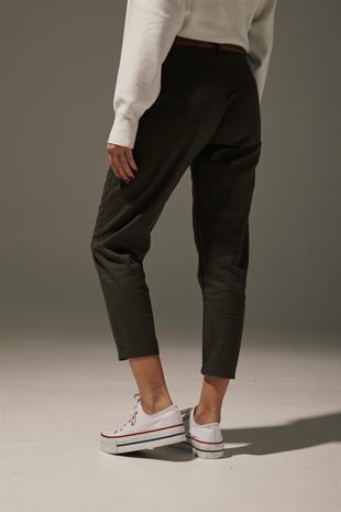 Gabardine Wide Leg Womens Pants KHAKI