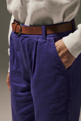 Gabardine Wide Leg Womens Pants LILAC