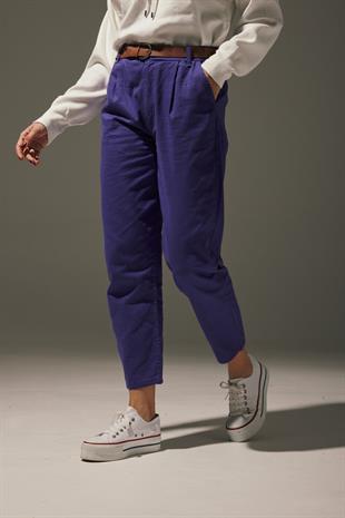 Gabardine Wide Leg Womens Pants LILAC