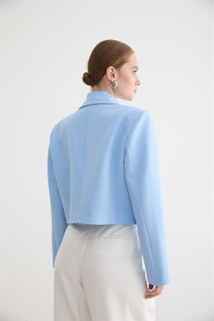 HÜRREM KUMAŞ KADIN CEKET MAVİ