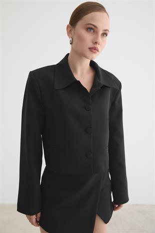 HÜRREM KUMAŞ KADIN CEKET SİYAH