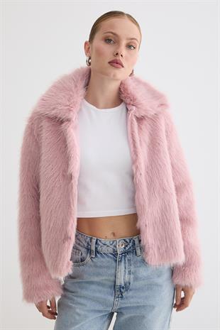 Kadın Agraf Kapamalı Astarlı Kürk PUDRA