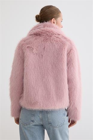 Kadın Agraf Kapamalı Astarlı Kürk PUDRA