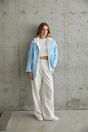 Kadın Garni Detaylı Linea Ceket MAVİ