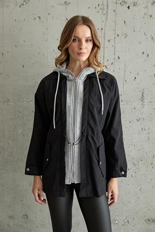 Kadın Garni Detaylı Linea Ceket SİYAH