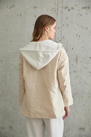 Kadın Garni Detaylı Linea Ceket TAŞ