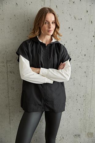 Kadın Garni Detaylı Sweatshirt EKRU-SİYAH