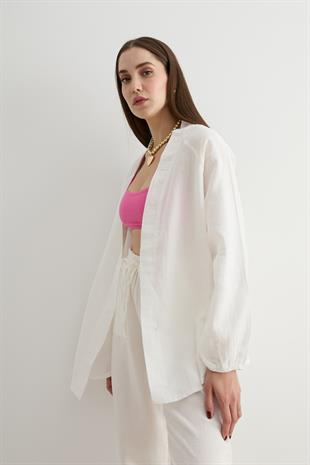 Kadın Müslin Gömlek EKRU