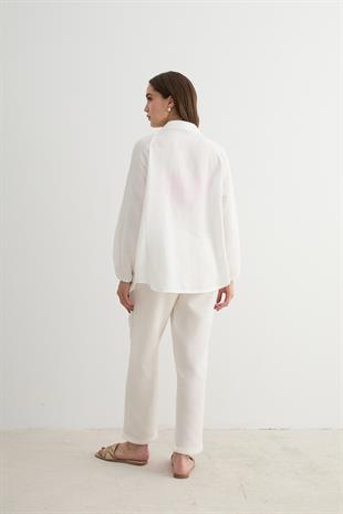 Kadın Müslin Gömlek EKRU