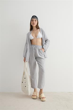 Kadın Müslin Gömlek GRİ