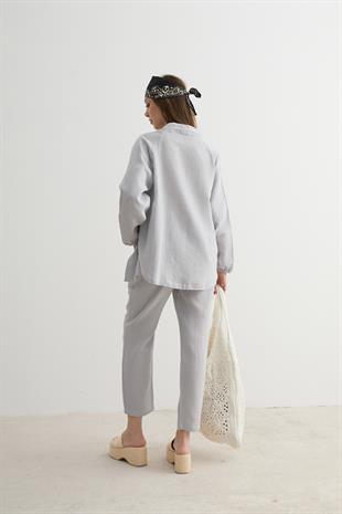 Kadın Müslin Gömlek GRİ