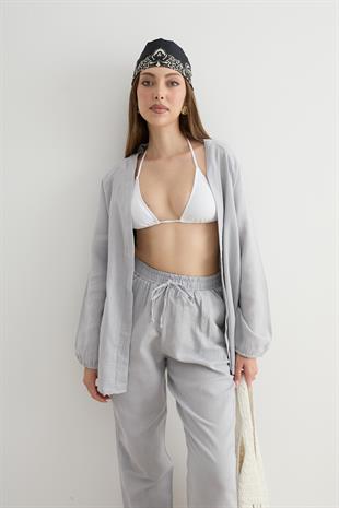 Kadın Müslin Gömlek GRİ