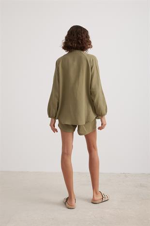 Kadın Müslin Gömlek HAKİ