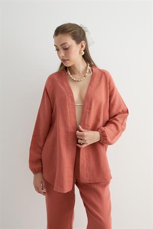 Kadın Müslin Gömlek KİREMİT