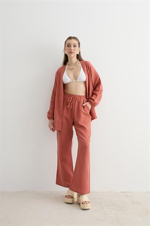 Kadın Müslin Gömlek KİREMİT