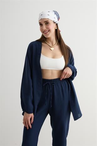 Kadın Müslin Gömlek LACİVERT