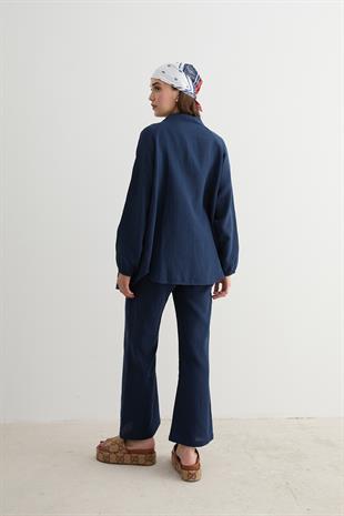 Kadın Müslin Gömlek LACİVERT