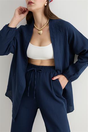 Kadın Müslin Gömlek LACİVERT