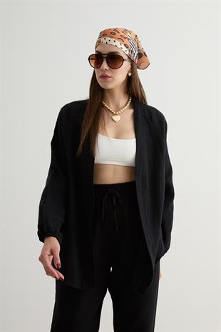 Kadın Müslin Gömlek SİYAH