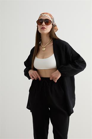 Kadın Müslin Gömlek SİYAH