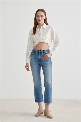 Kadın Oversize Modal Gömlek BEYAZ