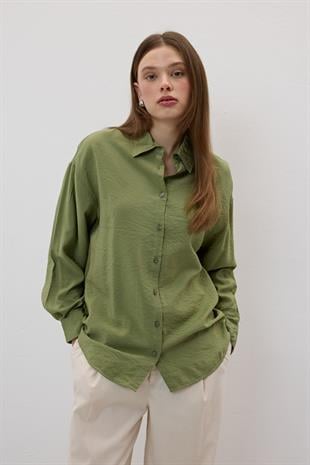 Kadın Oversize Modal Gömlek HAKİ