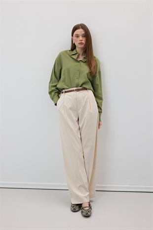 Kadın Oversize Modal Gömlek HAKİ