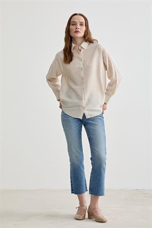 Kadın Oversize Modal Gömlek TAŞ
