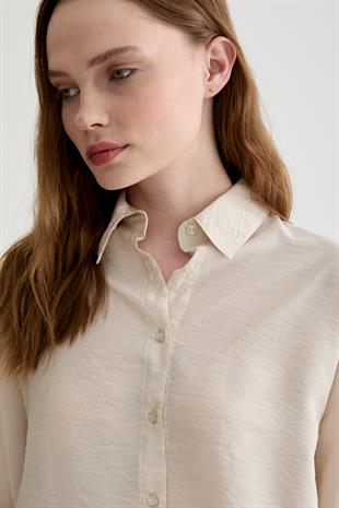 Kadın Oversize Modal Gömlek TAŞ