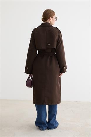 KADIN TRENÇKOT KAHVE