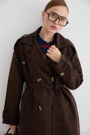 KADIN TRENÇKOT KAHVE