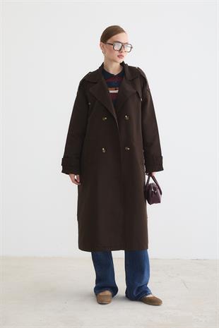 KADIN TRENÇKOT KAHVE