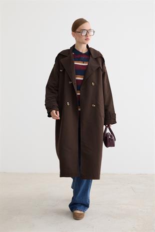 KADIN TRENÇKOT KAHVE