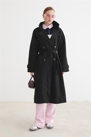 KADIN TRENÇKOT SİYAH