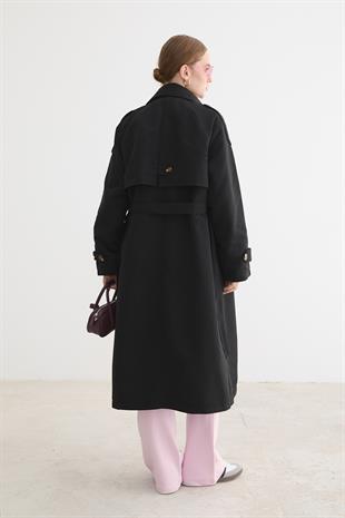 KADIN TRENÇKOT SİYAH