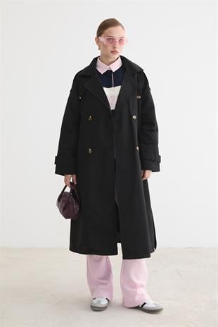 KADIN TRENÇKOT SİYAH