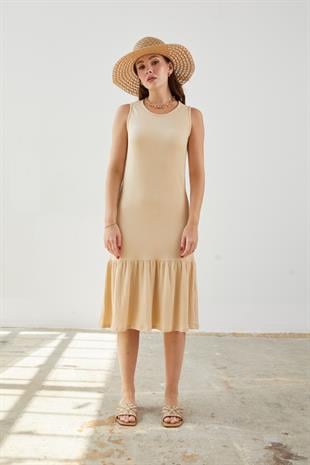 Kolsuz Midi Elbise TAŞ