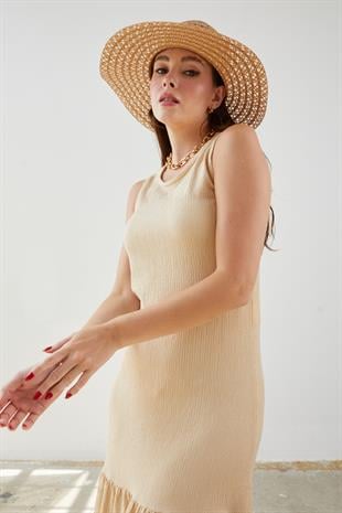 Kolsuz Midi Elbise TAŞ