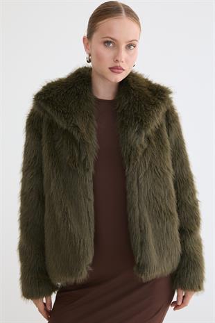 Kürklü Uzun Kollu Mont HAKİ