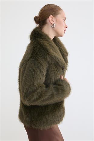 Kürklü Uzun Kollu Mont HAKİ