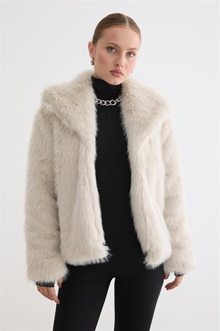 Kürklü Uzun Kollu Mont TAŞ