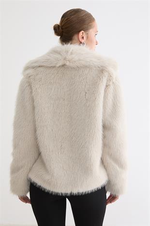 Kürklü Uzun Kollu Mont TAŞ