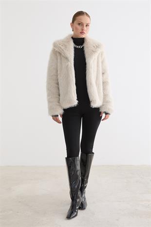 Kürklü Uzun Kollu Mont TAŞ