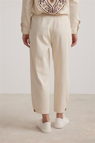 Natural Womens Wide Leg Pants STONE