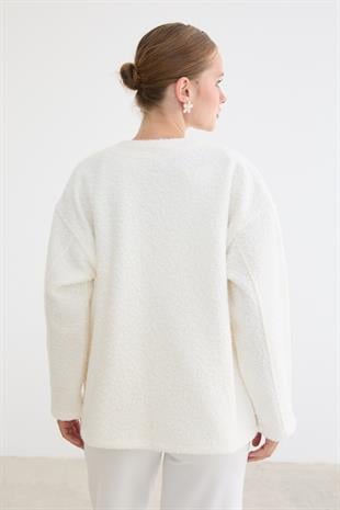 Ön Düğmeli Cep Detaylı Mont EKRU