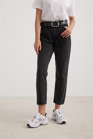 Yüksek Bel Kadın Mom Jean BLACK