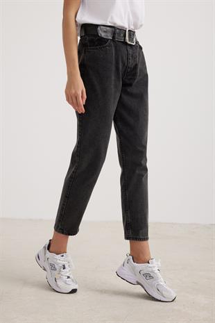 Yüksek Bel Kadın Mom Jean BLACK